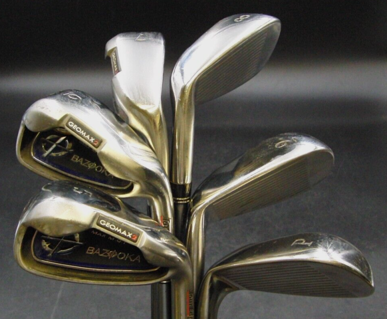 Set Of 6 X TourEdge Geomax 2 Bazooka Irons 5-PW Regular Graphite Shafts 3 Set Of 6 X TourEdge Geomax 2 Bazooka Irons 5-PW Regular Graphite Shafts