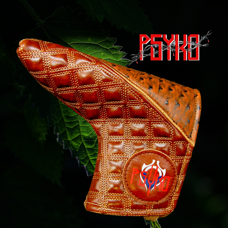 Luxury PSYKO GOLF Ostrich & Quilted Embroidered PU Leather Putter Head Cover 6 Luxury PSYKO GOLF Ostrich & Quilted Embroidered PU Leather Putter Head Cover - Image 4