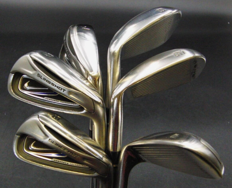 Set Of 6 X Nike Slingshot Irons 5-PW Uniflex Steel Shafts Mixed Grips 3 Set Of 6 X Nike Slingshot Irons 5-PW Uniflex Steel Shafts Mixed Grips