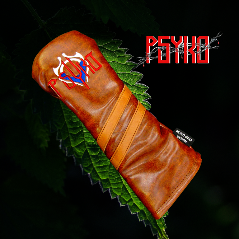 Luxury PSYKO GOLF Vintage-Style Embroidered PU Leather Wood Head Cover 3 Luxury PSYKO GOLF Vintage-Style Embroidered PU Leather Wood Head Cover