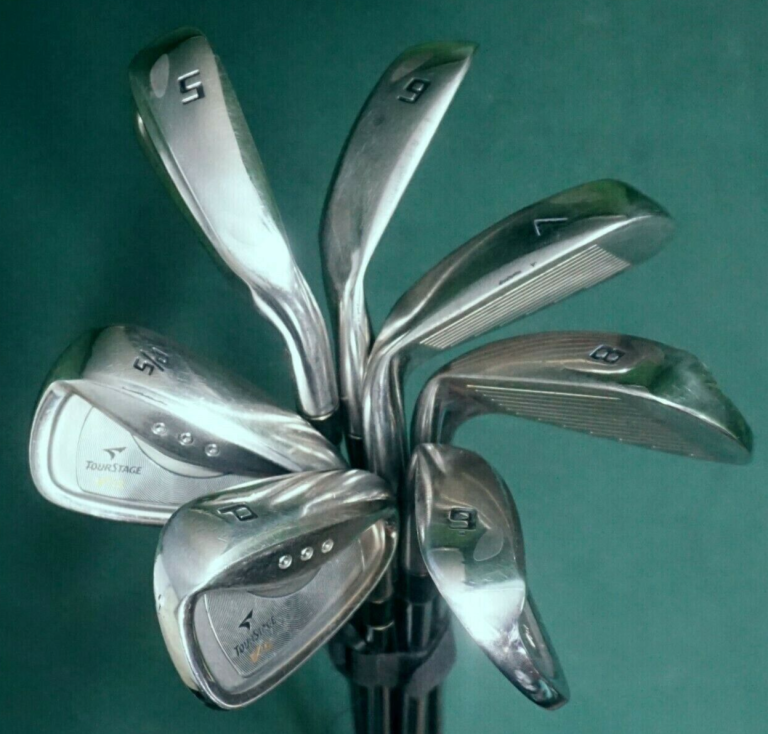 Set 7 X Bridgestone TourStage ViQ Irons 5-PW + P/S Gap Wedge Stiff Steel Shafts 3 Set 7 X Bridgestone TourStage ViQ Irons 5-PW + P/S Gap Wedge Stiff Steel Shafts