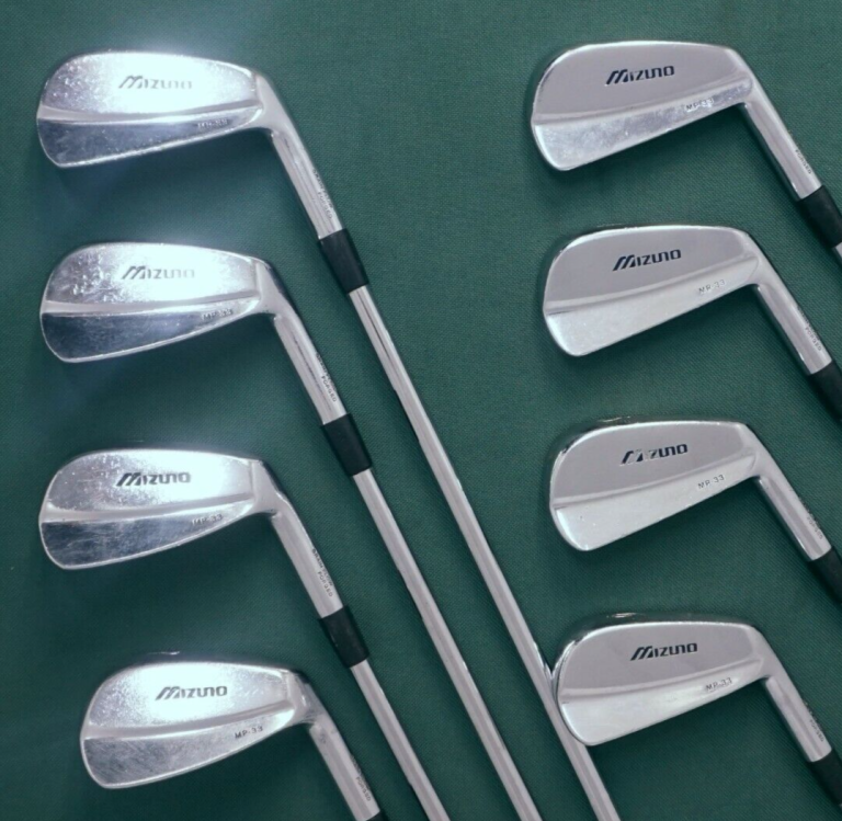Set Of 8 X Mizuno MP33 GF Forged Irons 3-PW Stiff Steel Shafts Golf Pride Grips 4 Set Of 8 X Mizuno MP33 GF Forged Irons 3-PW Stiff Steel Shafts Golf Pride Grips - Image 2