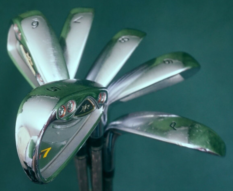 Set Of 6 X TaylorMade R7 XR Irons 5-PW Stiff Graphite Shafts IOMIC Grips 3 Set Of 6 X TaylorMade R7 XR Irons 5-PW Stiff Graphite Shafts IOMIC Grips