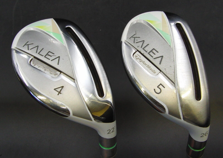 Ladies Set Of 2 X TaylorMade Kalea 22° 4 & 26° 5 Hybrids Ladies Graphite Shafts 3 Ladies Set Of 2 X TaylorMade Kalea 22° 4 & 26° 5 Hybrids Ladies Graphite Shafts