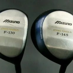 Set Of 2 X Mizuno F-130/ F145 Fairway Woods Senior Graphite Shafts Royal Grips