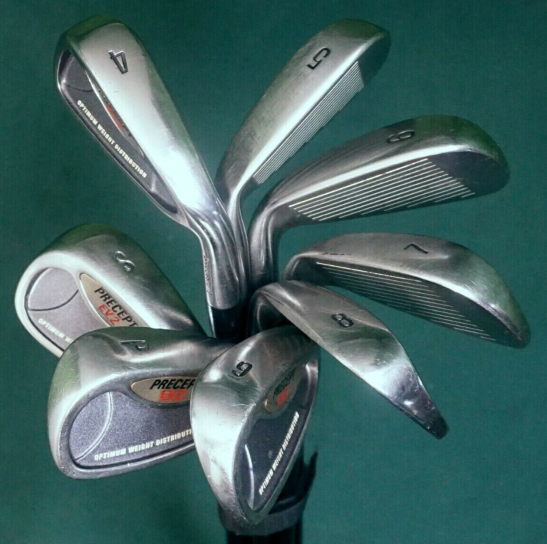 Set Of 8 X Bridgestone Precept EV2 Irons 4-SW Stiff Graphite Shafts 3 Set Of 8 X Bridgestone Precept EV2 Irons 4-SW Stiff Graphite Shafts