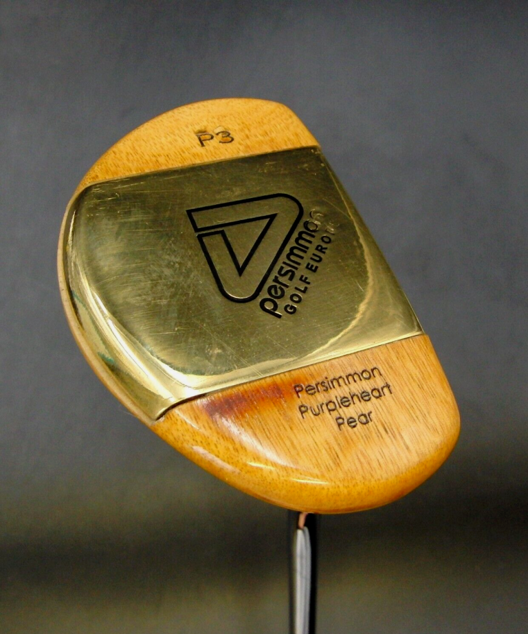 Vintage Persimmon Purpleheart Pear P3 Putter Steel Shaft 90cm Length G/P Grip 3 Vintage Persimmon Purpleheart Pear P3 Putter Steel Shaft 90cm Length G/P Grip