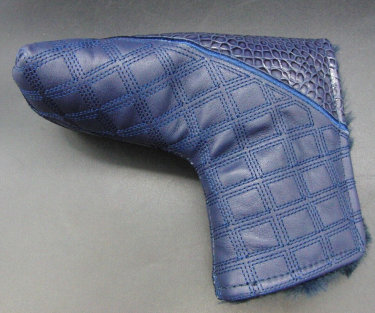 Luxury PSYKO GOLF Croc Quilted Embroidered Genuine Leather Putter Head Cover 4 Luxury PSYKO GOLF Croc Quilted Embroidered Genuine Leather Putter Head Cover - Image 2