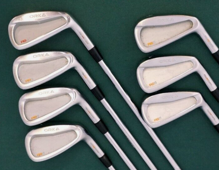 Set Of 7 X Orka RS5 Tour Studio Irons 4-PW Stiff Steel Shafts Mixed Grips 4 Set Of 7 X Orka RS5 Tour Studio Irons 4-PW Stiff Steel Shafts Mixed Grips - Image 2