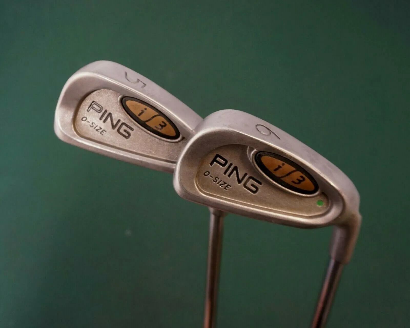 Set Of 2 X Ping I3 O Size Green Dot Irons 5-6 Regular Steel Shaft Ping Grip 3 Set Of 2 X Ping I3 O Size Green Dot Irons 5-6 Regular Steel Shaft Ping Grip