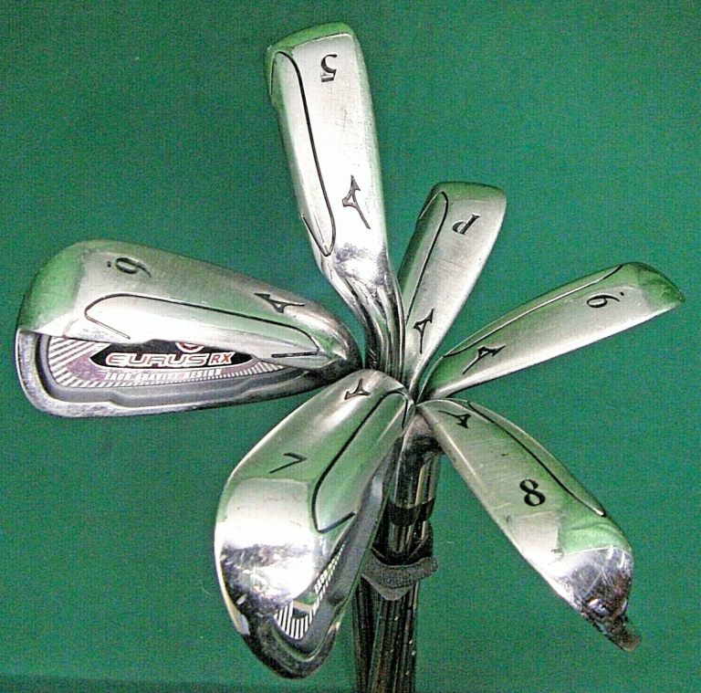Set Of 6 X Mizuno EURUS RX Irons 5-PW Stiff Steel Shafts MIZUNO Grips 3 Set Of 6 X Mizuno EURUS RX Irons 5-PW Stiff Steel Shafts MIZUNO Grips