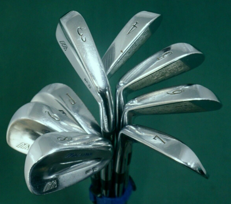 Set Of 8 X Mizuno MP32 GF Forged Irons 3-PW Stiff Steel Shafts Mixed Grips 3 Set Of 8 X Mizuno MP32 GF Forged Irons 3-PW Stiff Steel Shafts Mixed Grips