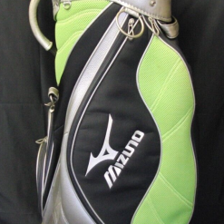 5 Division Mizuno Silver Black & Green Tour Trolley Cart Golf Bag