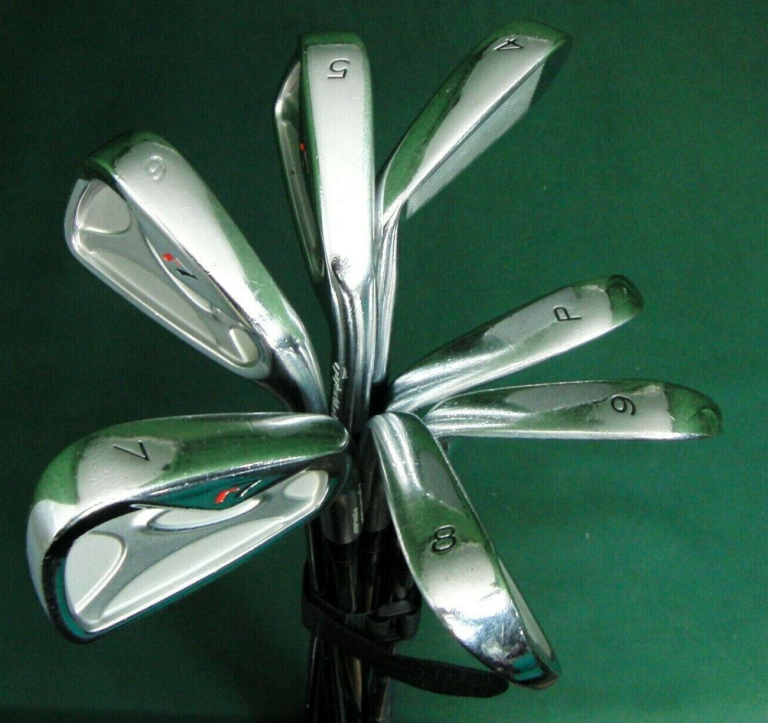 Set Of 7 X TaylorMade R7 Forged Japanese Model Irons 4-PW Stiff Steel Shafts 3 Set Of 7 X TaylorMade R7 Forged Japanese Model Irons 4-PW Stiff Steel Shafts