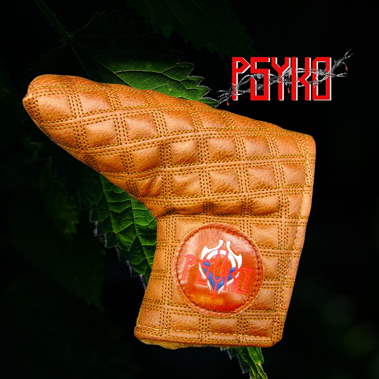 Luxury PSYKO GOLF Quilted Embroidered PU Leather Putter Head Cover Furry Lining 3 Luxury PSYKO GOLF Quilted Embroidered PU Leather Putter Head Cover Furry Lining