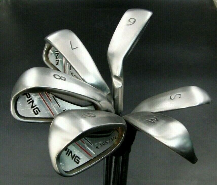 Set Of 6 X Ping Karsten Black Dot Irons 6-SW Regular Steel Shafts Lamkin Grips 3 Set Of 6 X Ping Karsten Black Dot Irons 6-SW Regular Steel Shafts Lamkin Grips