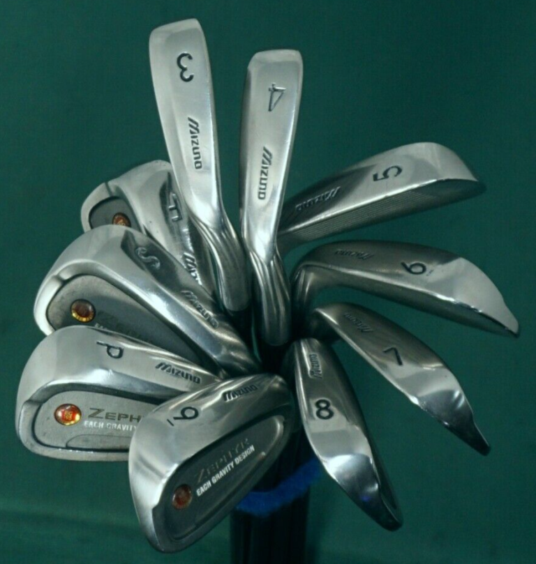Set 10 X Mizuno Zephyr Irons 3-SW + F Wedge Extra Stiff Graphite Shafts 3 Set 10 X Mizuno Zephyr Irons 3-SW + F Wedge Extra Stiff Graphite Shafts