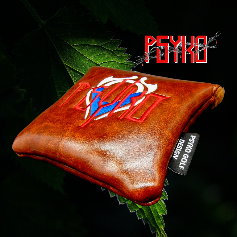 Luxury PSYKO GOLF Vintage-Style Embroidered PU Leather Putter Head Cover 4 Luxury PSYKO GOLF Vintage-Style Embroidered PU Leather Putter Head Cover - Image 2