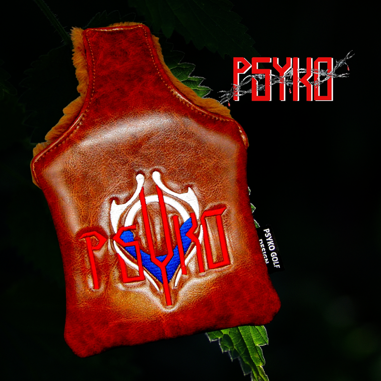 Luxury PSYKO GOLF Vintage-Style Embroidered PU Leather Putter Head Cover 7 Luxury PSYKO GOLF Vintage-Style Embroidered PU Leather Putter Head Cover - Image 5