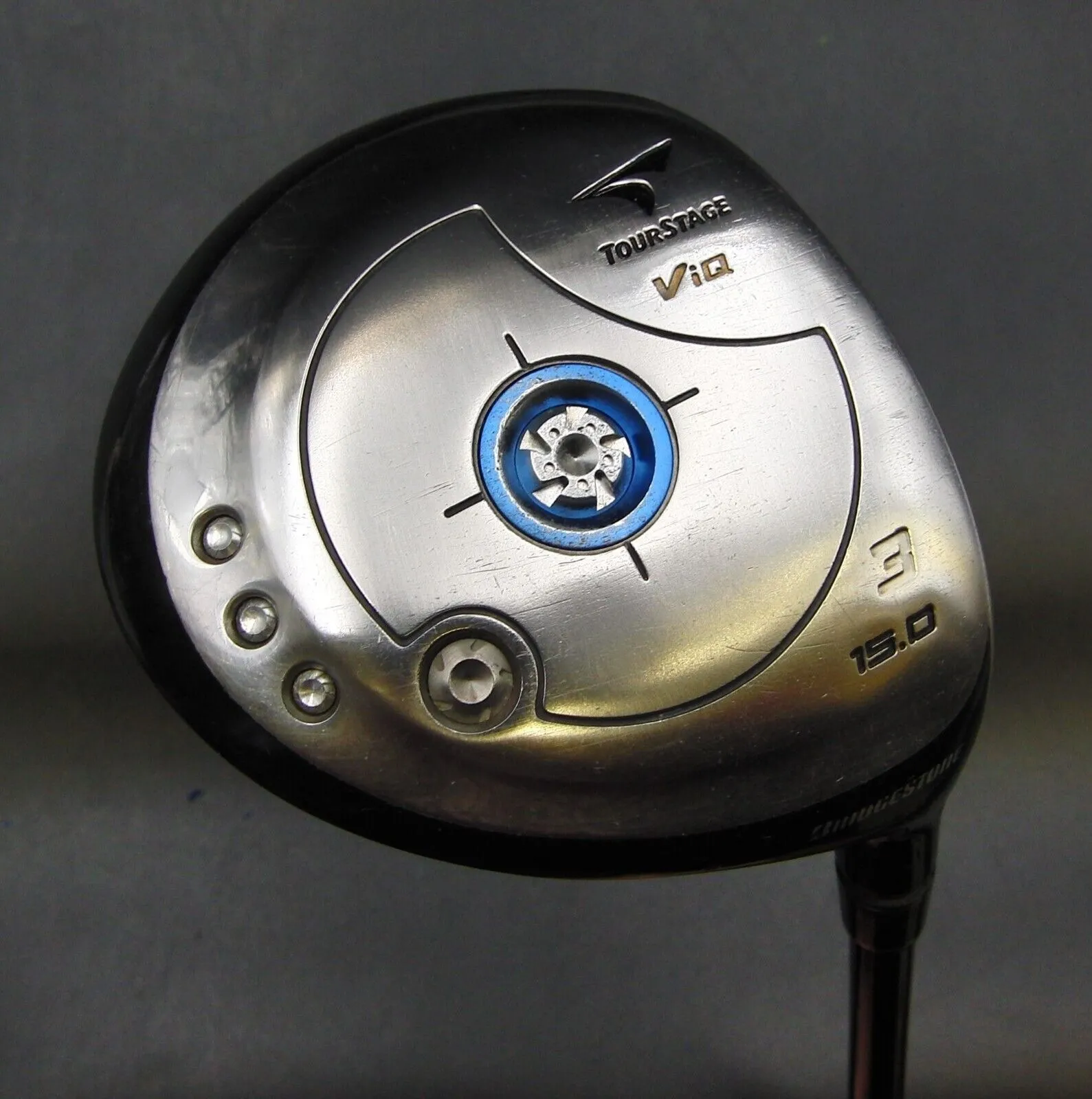 Japanese Bridgestone TourStage ViQ 15° 3 Wood Stiff Graphite Shaft Dritac Grip 3 Japanese Bridgestone TourStage ViQ 15° 3 Wood Stiff Graphite Shaft Dritac Grip