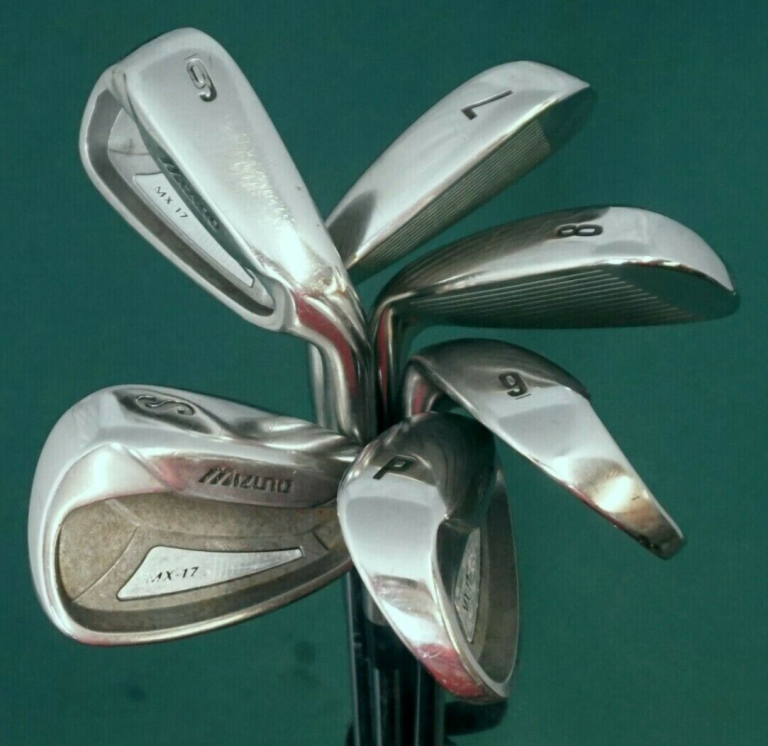 Set Of 6 X Mizuno MX17 Irons 6-SW Stiff Steel Shafts Mixed Grips 3 Set Of 6 X Mizuno MX17 Irons 6-SW Stiff Steel Shafts Mixed Grips