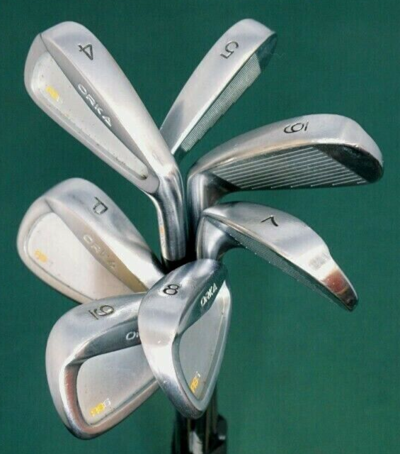 Set Of 7 X Orka RS5 Tour Studio Irons 4-PW Stiff Steel Shafts Mixed Grips 3 Set Of 7 X Orka RS5 Tour Studio Irons 4-PW Stiff Steel Shafts Mixed Grips