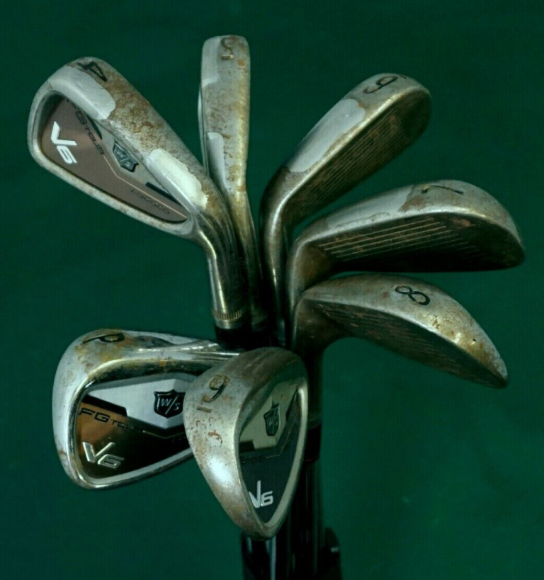 Set 7 X Wilson Staff Rusty RAW FG Tour V6 Forged Irons 4-PW Stiff Steel Shafts 8 Set 7 X Wilson Staff Rusty RAW FG Tour V6 Forged Irons 4-PW Stiff Steel Shafts - Image 6