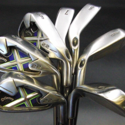 Set Of 7 X Callaway X22 Irons 4-PW Stiff Steel Shafts Mixed Grips