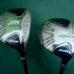 Lincs_golf Set Of 2 X Mizuno JPX E-Metal 3 & 5 Woods Stiff Graphite Shaft Mizuno Grips