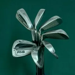 Lincs_golf Set Of 7 X Ping S59 Black Dot Irons 4-PW Stiff Steel Shafts Golf Pride Grips