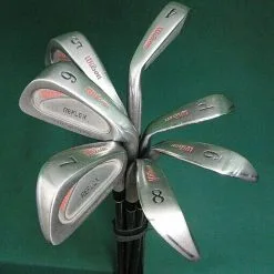 Lincs_golf Set Of 7 X Wilson Reflex Irons 4-PW Stiff Steel Shafts Royal Grips
