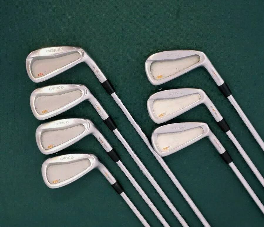 Lincs_golf Set Of 7 X Orka RS5 TouR Studio Irons 4-PW Stiff Steel Shafts Mixed Grips 4 Lincs_golf Set Of 7 X Orka RS5 TouR Studio Irons 4-PW Stiff Steel Shafts Mixed Grips - Image 2