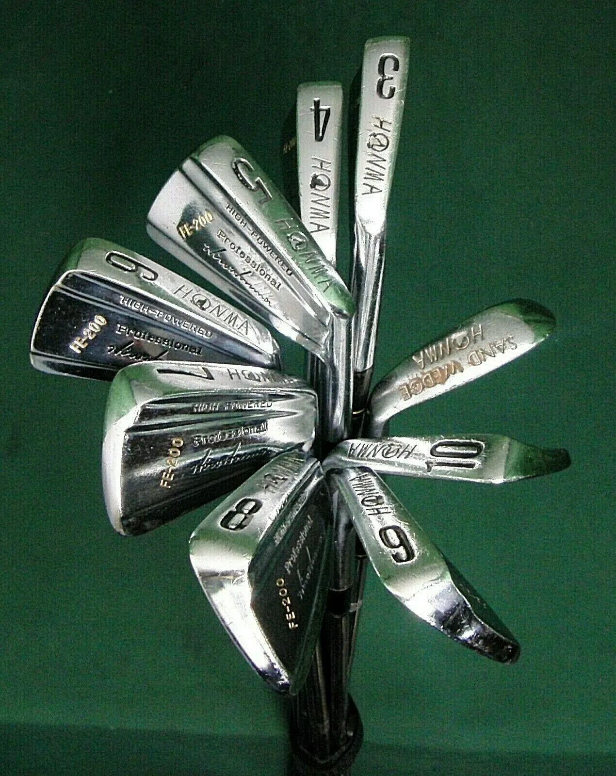 Lincs_golf Set Of 9 X Honma FE-5000 Professional Irons 3-PW Regular Steel Shafts 3 Lincs_golf Set Of 9 X Honma FE-5000 Professional Irons 3-PW Regular Steel Shafts