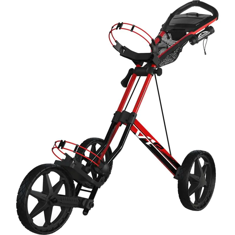 Sun Mountain Golf Sun Mountain 2022 SpeedCart V1R Push Cart - Black/Fire Red 3 Sun Mountain Golf Sun Mountain 2022 SpeedCart V1R Push Cart - Black/Fire Red