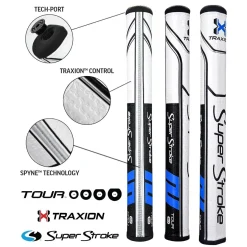 SuperStroke Super Stroke Traxion Tour 2.0 Putter Grip - Black/Blue/White